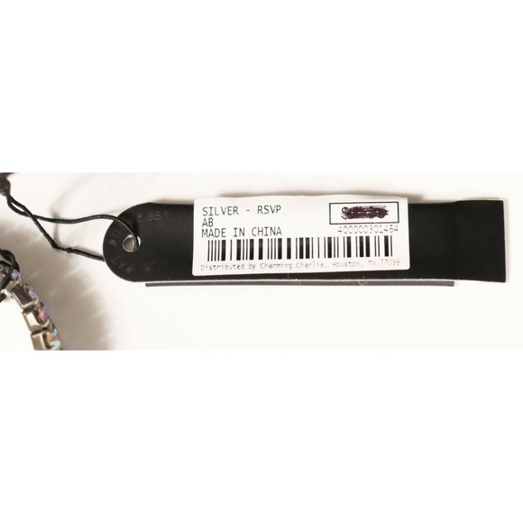 Charming Charlie RSVP Shimmering Rhinestone Stretch Bracelet Silver Tone New - Picture 4 of 6